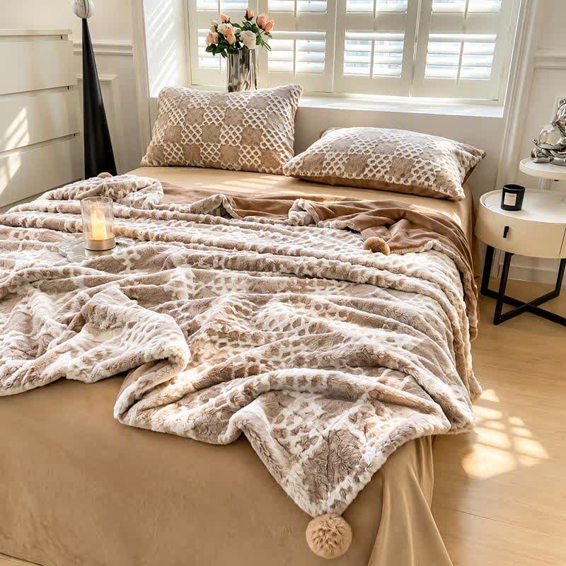 Checkered Grid Reversible Throw Blanket - image 49