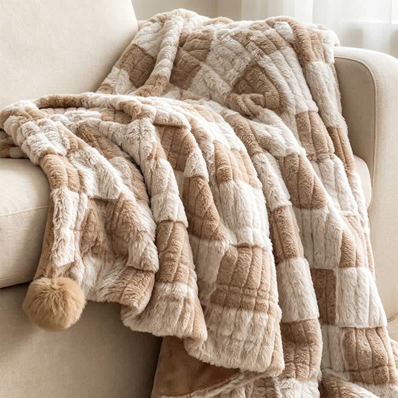 Modern Block Grid Cozy Reversible Blanket - image 4