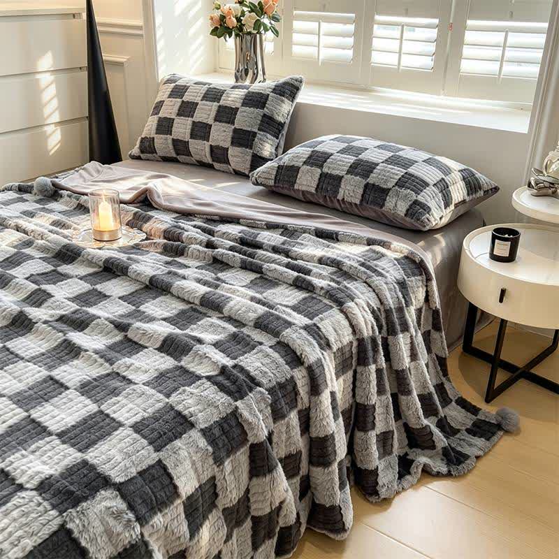 Modern Block Grid Cozy Reversible Blanket - image 18