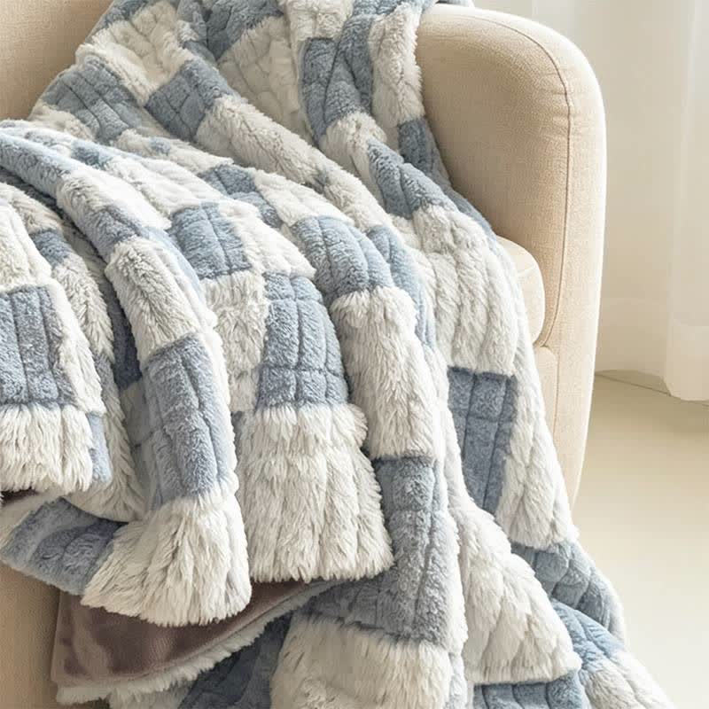 Modern Block Grid Cozy Reversible Blanket - image 30