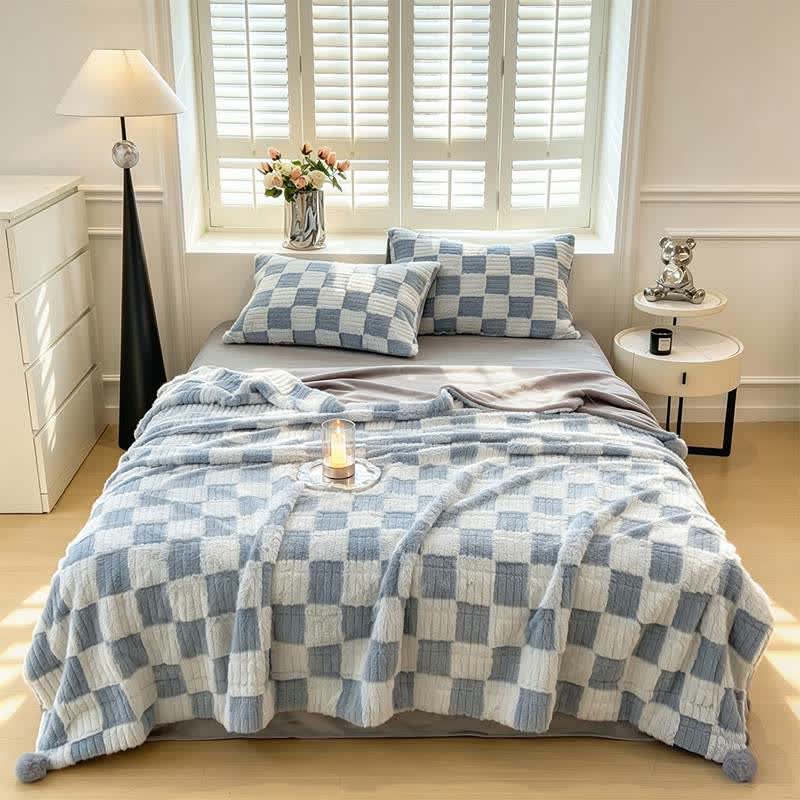 Modern Block Grid Cozy Reversible Blanket - image 27