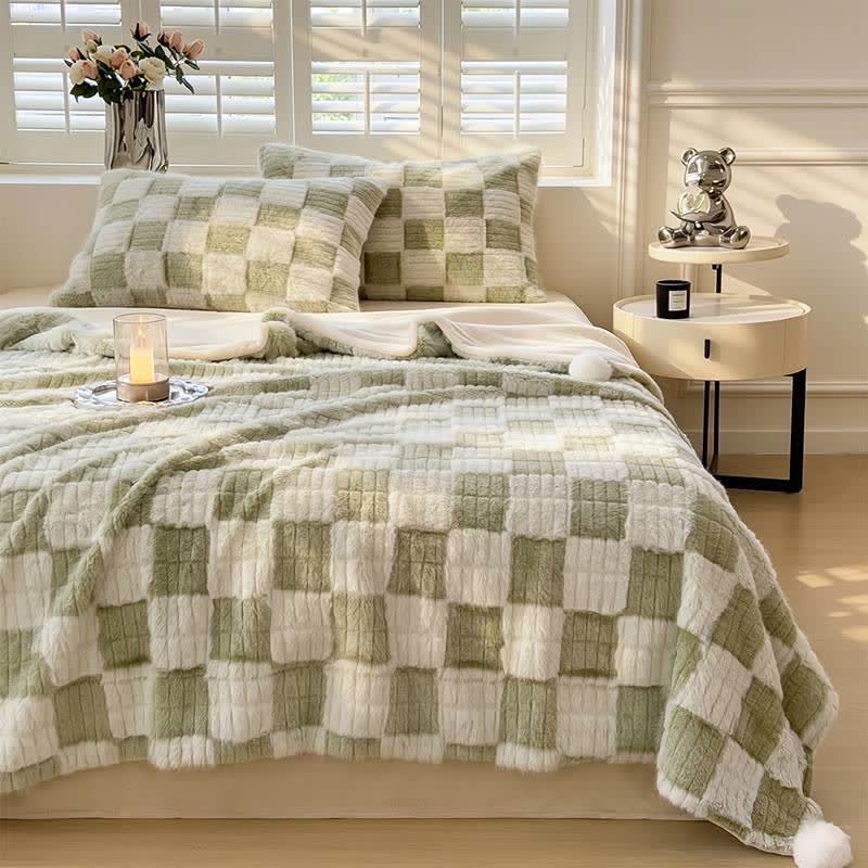Modern Block Grid Cozy Reversible Blanket - image 37