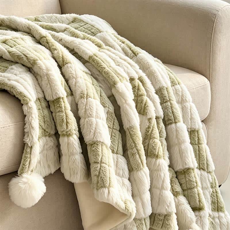 Modern Block Grid Cozy Reversible Blanket - image 38