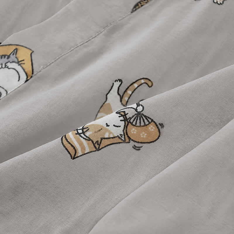 Couple Matching Cat Cotton Kimono Loungewear - image 14