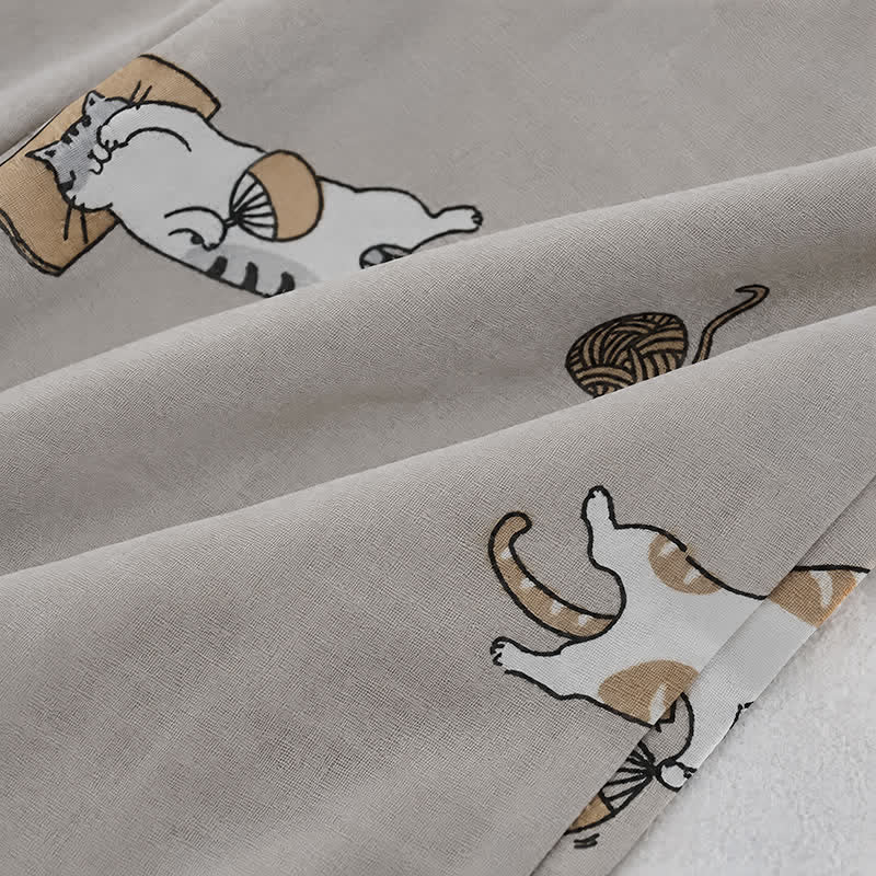 Couple Matching Cat Cotton Kimono Loungewear - image 17