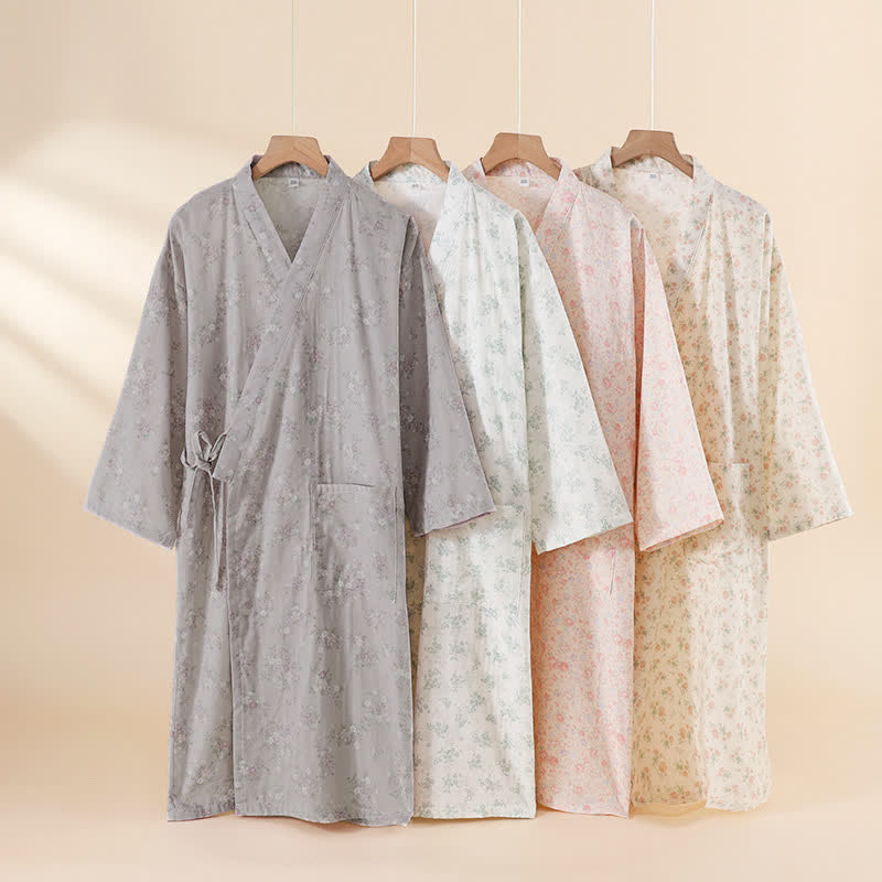 Floral Cotton Gauze Nightgown Home Wear - image 0