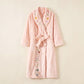 Floral Embroidered Long Shawl Collar Bathrobe - image 6