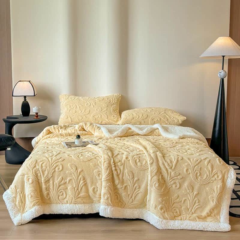 Embossed Fluffy Sherpa Throw Blanket - image 9