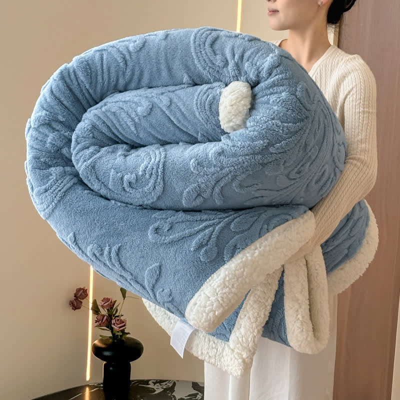 Embossed Fluffy Sherpa Throw Blanket - Blue - 79"W x 90"L - image 18