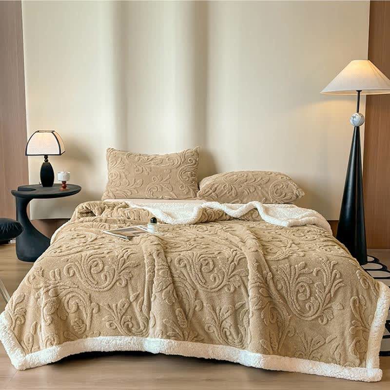 Embossed Fluffy Sherpa Throw Blanket - image 24