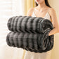 Grid Embossed Thickened Thermal Blanket - Dark Gray - 79"W x 90"L - image 21