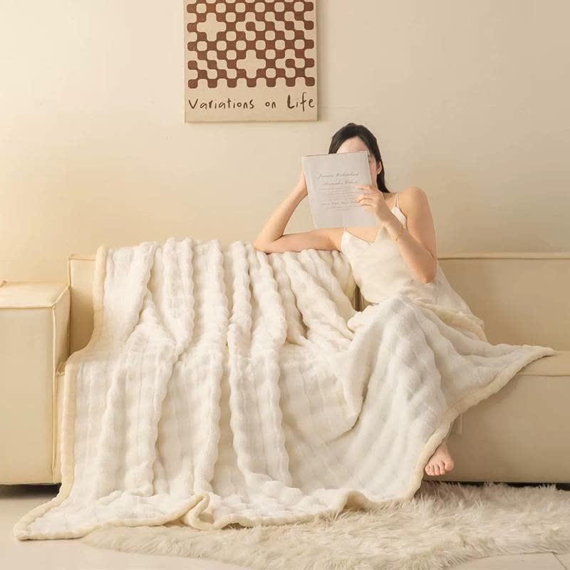 Grid Embossed Thickened Thermal Blanket - image 27