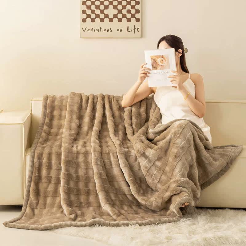 Grid Embossed Thickened Thermal Blanket - image 11
