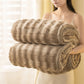 Grid Embossed Thickened Thermal Blanket - Coffee - 79"W x 90"L - image 9