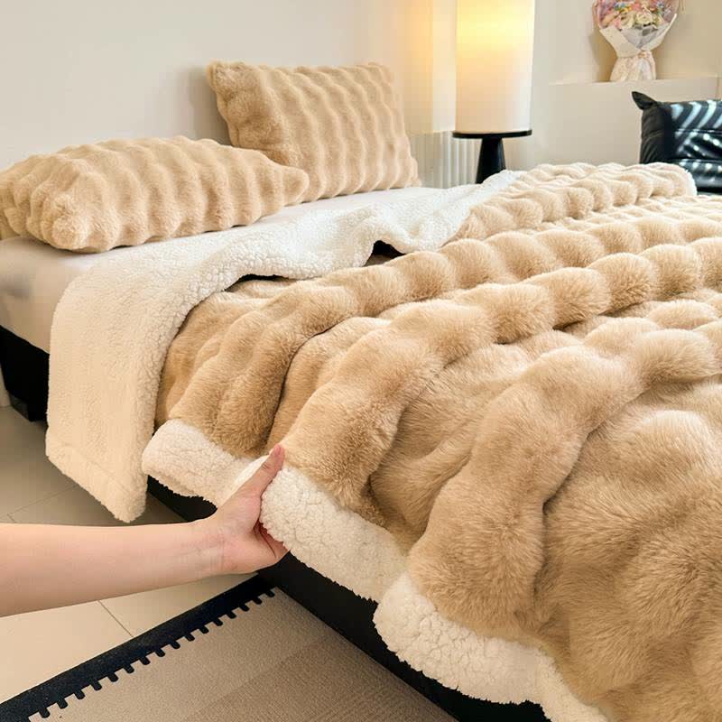 Wavy Plush Fleece Double-Layer Sherpa Blanket - image 4