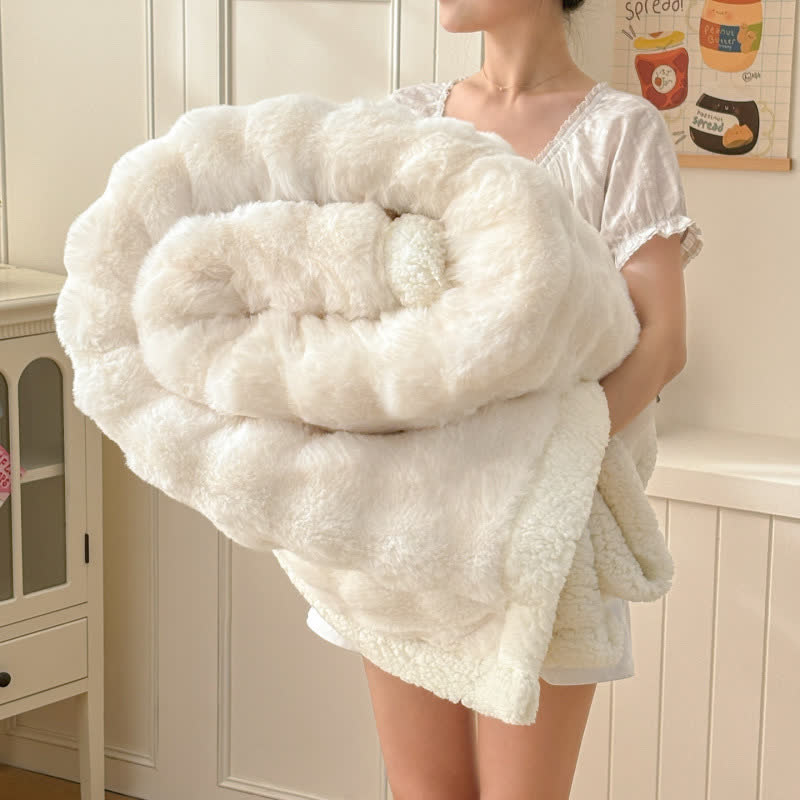 Wavy Plush Fleece Double-Layer Sherpa Blanket - image 7