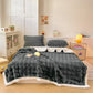 Wavy Plush Fleece Double-Layer Sherpa Blanket - Dark Gray - 2PCS Pillowcases - 19" x 29" - image 20