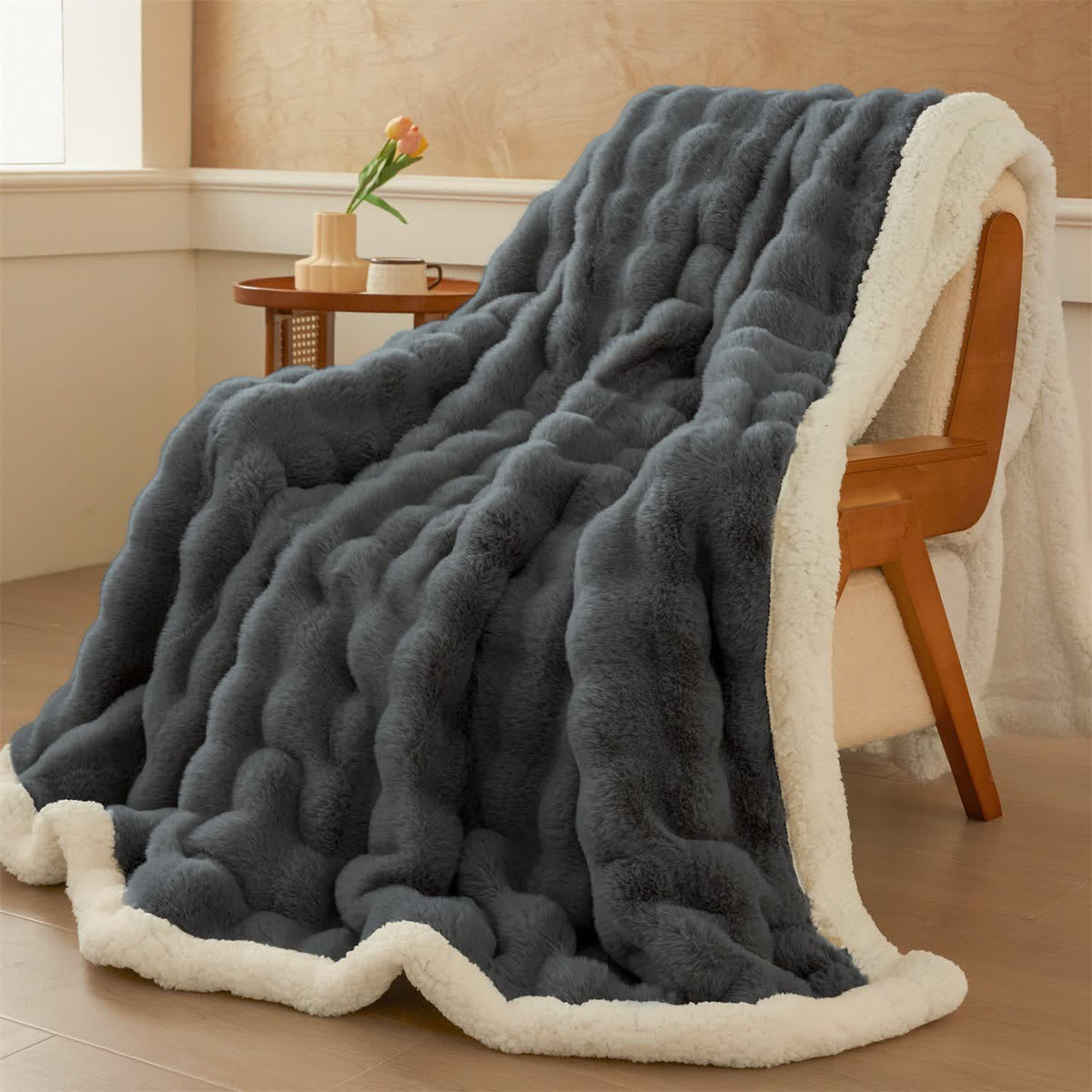 Wavy Plush Fleece Double-Layer Sherpa Blanket - image 23