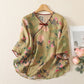 Vinatge Botanical Frog Button Lounge Top - image 0