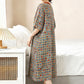 Plus Size Plaid Cotton Cardigan Nightgown - image 2
