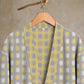 Soft Yellow Grey Cotton Plaid Kimono Robe - image 5