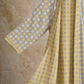 Soft Yellow Grey Cotton Plaid Kimono Robe - image 3