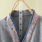 Vintage Cotton Linen Frog Button Lounge Top - image 16