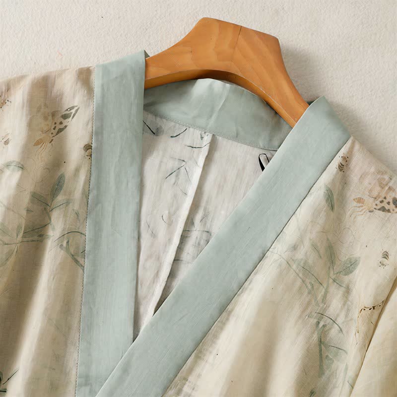 Floral Tie-Waist Kimono Loungewear Top - image 3