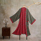 Vintage Polka Dot Cotton Kimono Robe - Green - XL - image 5
