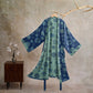 Vintage Sunflower Cotton Gauze Kimono Robe - Blue - XL - image 10