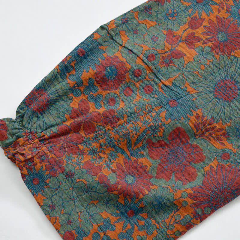 Artistic Ethnic Flower Cotton Lounge Pants - image 10