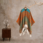 Colorful Geometric Woven Poncho Shawl Wrap - Pullover - 24" x 59" - image 5