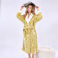 Soft Flower Coral Fleece Bath Robe - Yellow - One Size - image 5