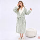 Soft Flower Coral Fleece Bath Robe - Light Green - One Size - image 10