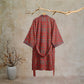 Red Plaid Cotton Gauze Kimono Robe - image 1
