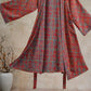 Red Plaid Cotton Gauze Kimono Robe - image 3