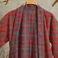 Red Plaid Cotton Gauze Kimono Robe - image 2
