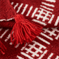 Red Geometric Striped Tassel Throw Blanket - image 3