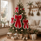 Red Lace Rhinestone Christmas Bow Ornament - image 4