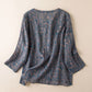 Retro Botanical Cotton Lounge Blouse - image 1