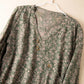 Vintage Floral Cross Wrap Lounge Shirt - image 1