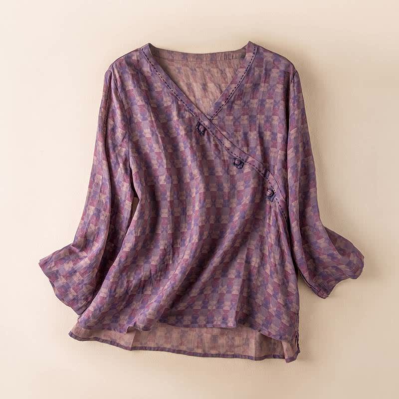 Vintage Cross Wrap Relaxed Lounge Shirt - image 0