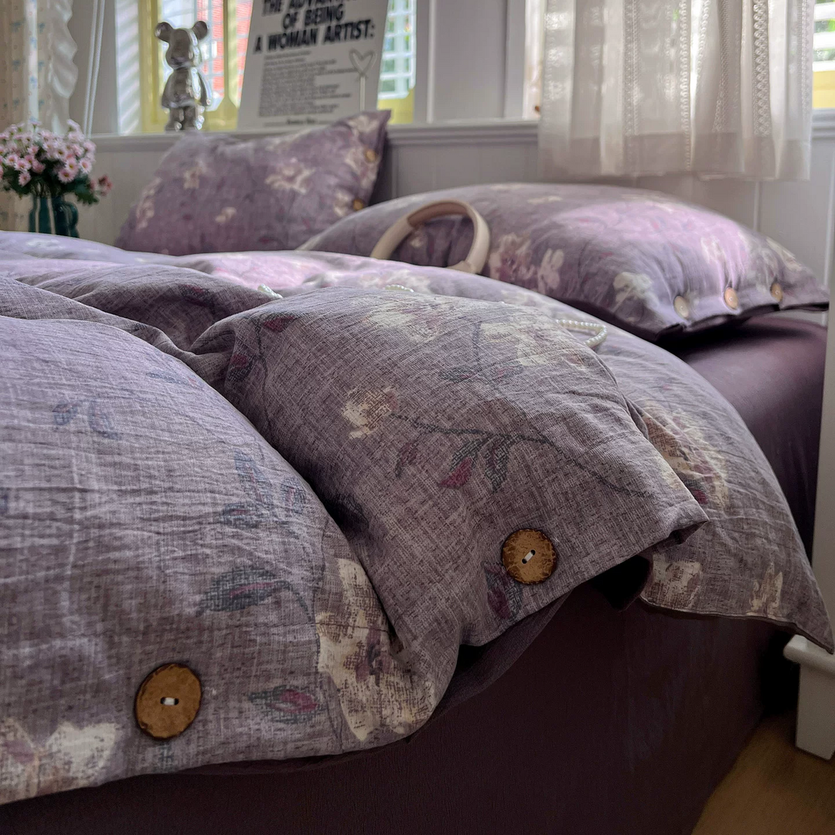 Vintage Farmhouse Linen Cotton Bedding Set - image 3