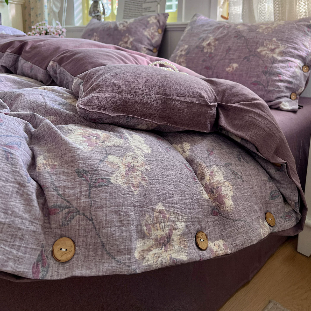 Vintage Farmhouse Linen Cotton Bedding Set - image 1