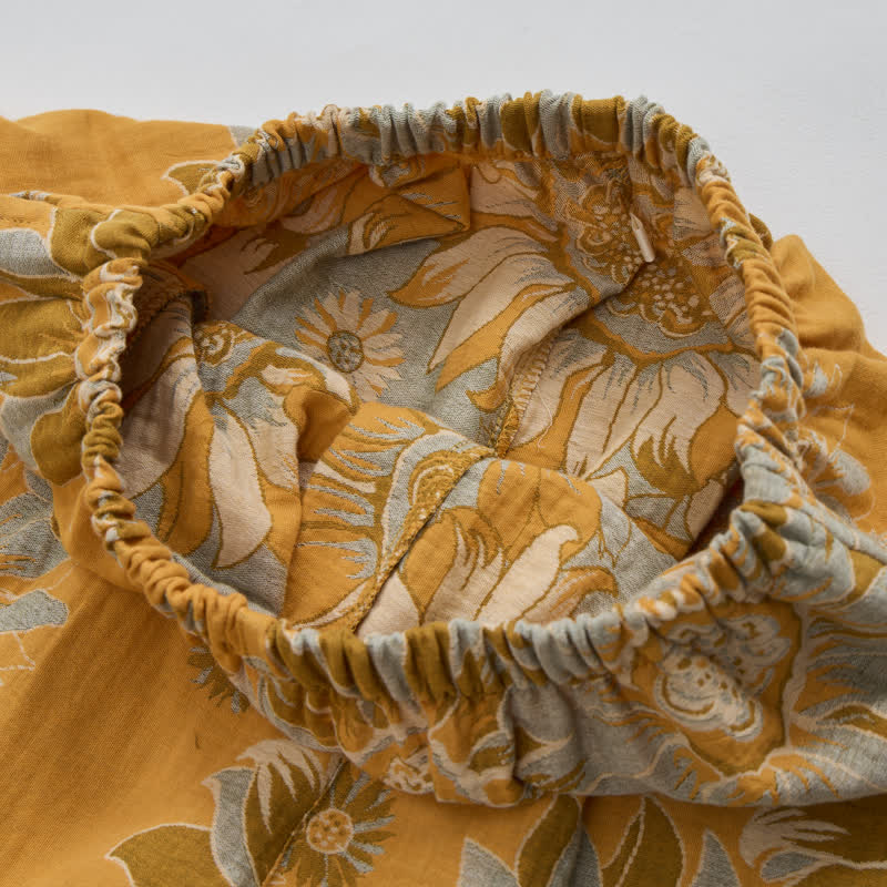Retro Sunflower Cotton Loungewear Pajama Set - image 4