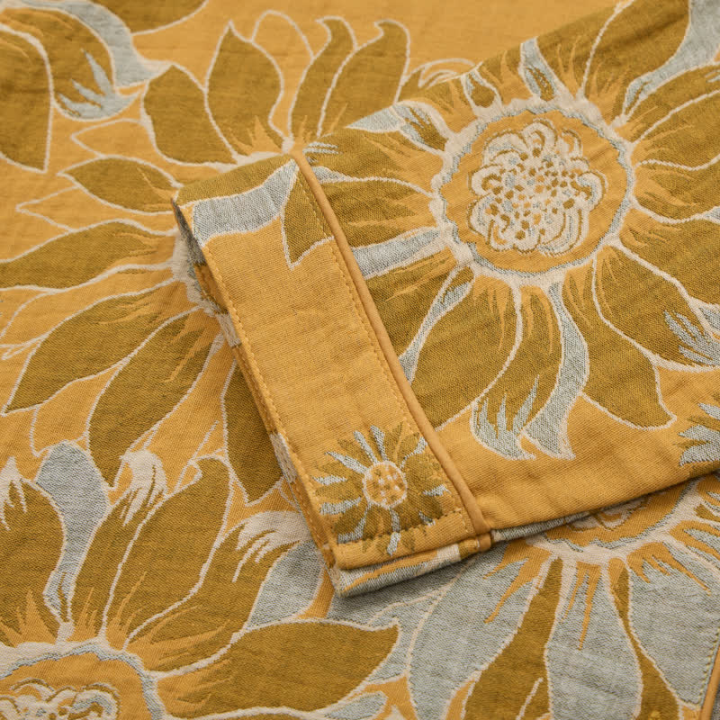 Retro Sunflower Cotton Loungewear Pajama Set - image 5