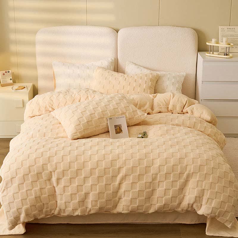 Solid Color Checkerboard Duvet Cover Blanket