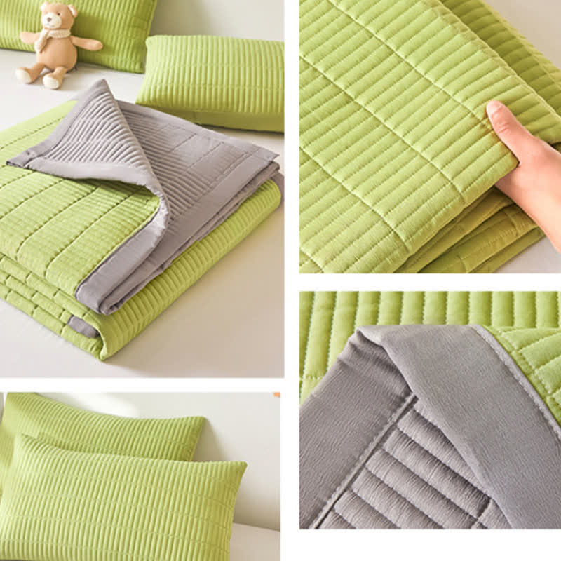 Solid Color Soft Reversible Coverlet Blanket