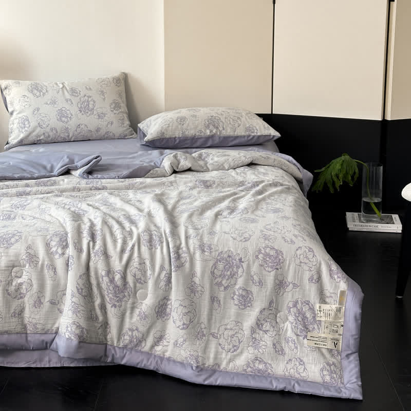 Cotton Gauze Luxurious Flower Summer Bedding