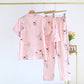 Ginkgo Leaf Cotton Gauze Pajama Set(3PCS)